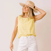 Sunshine Tienda - Lemonade Shell Cotton Eyelet Coco Top