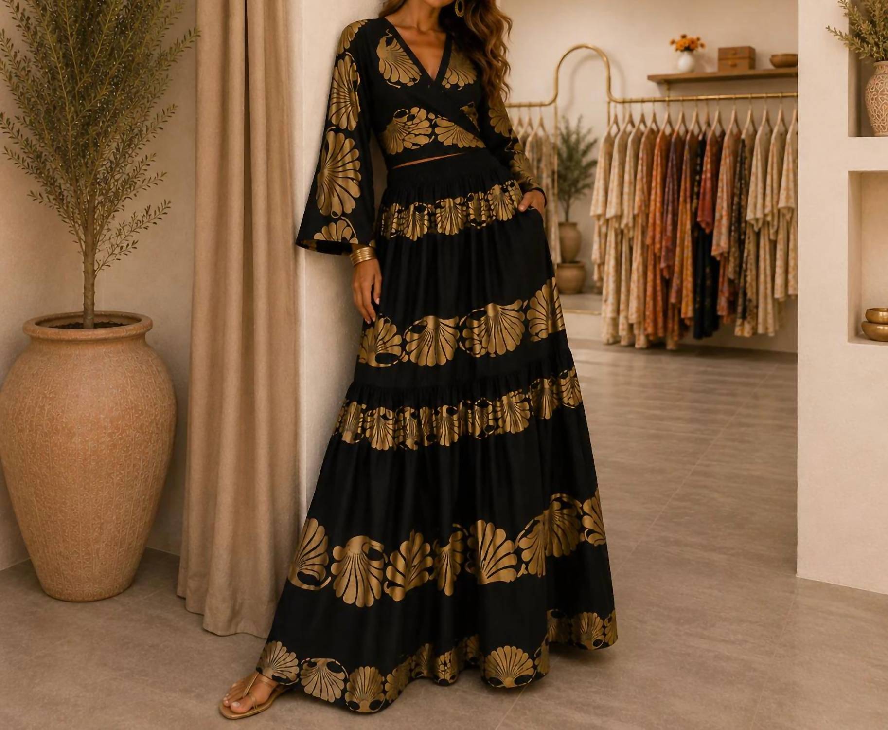 Mystery Resort - Seashell Dreams Maxi Skirt Set