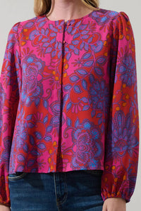 Sugarlips - Darret Floral Long Sleeve Blouse