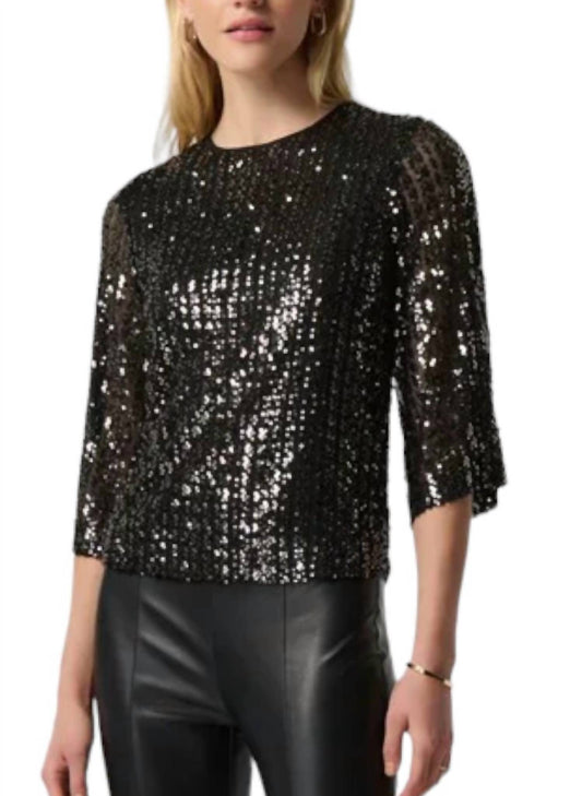 Joseph Ribkoff - Sequin boxy Top