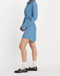 Good American - Denim Wrap Shirt Mini Dress