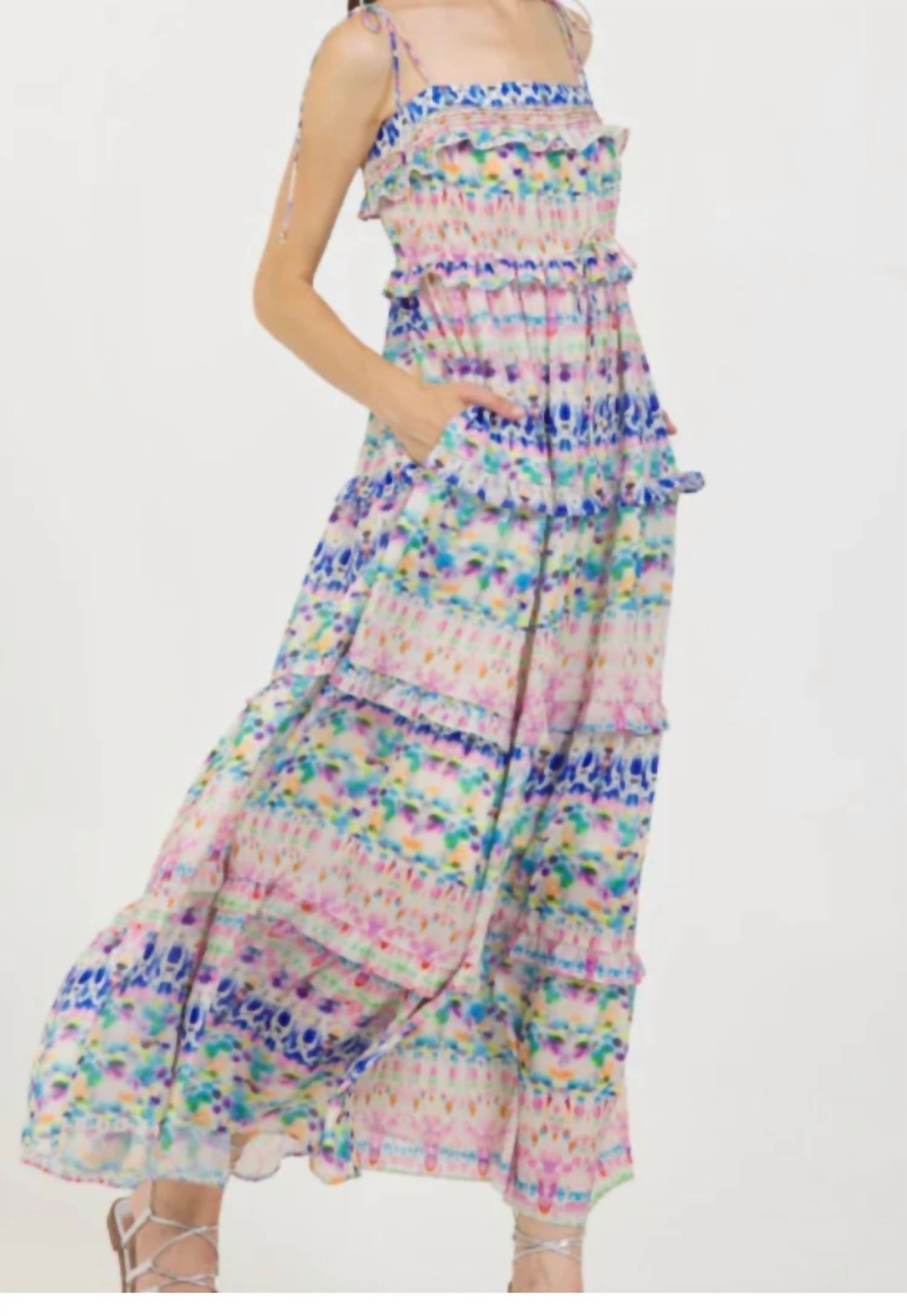Stellah - Printed Tie Shoulder Sundress