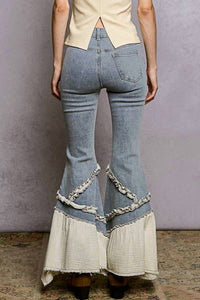 Pol - Vintage Washing Solid Double Gauze Ruffle Twill Pants