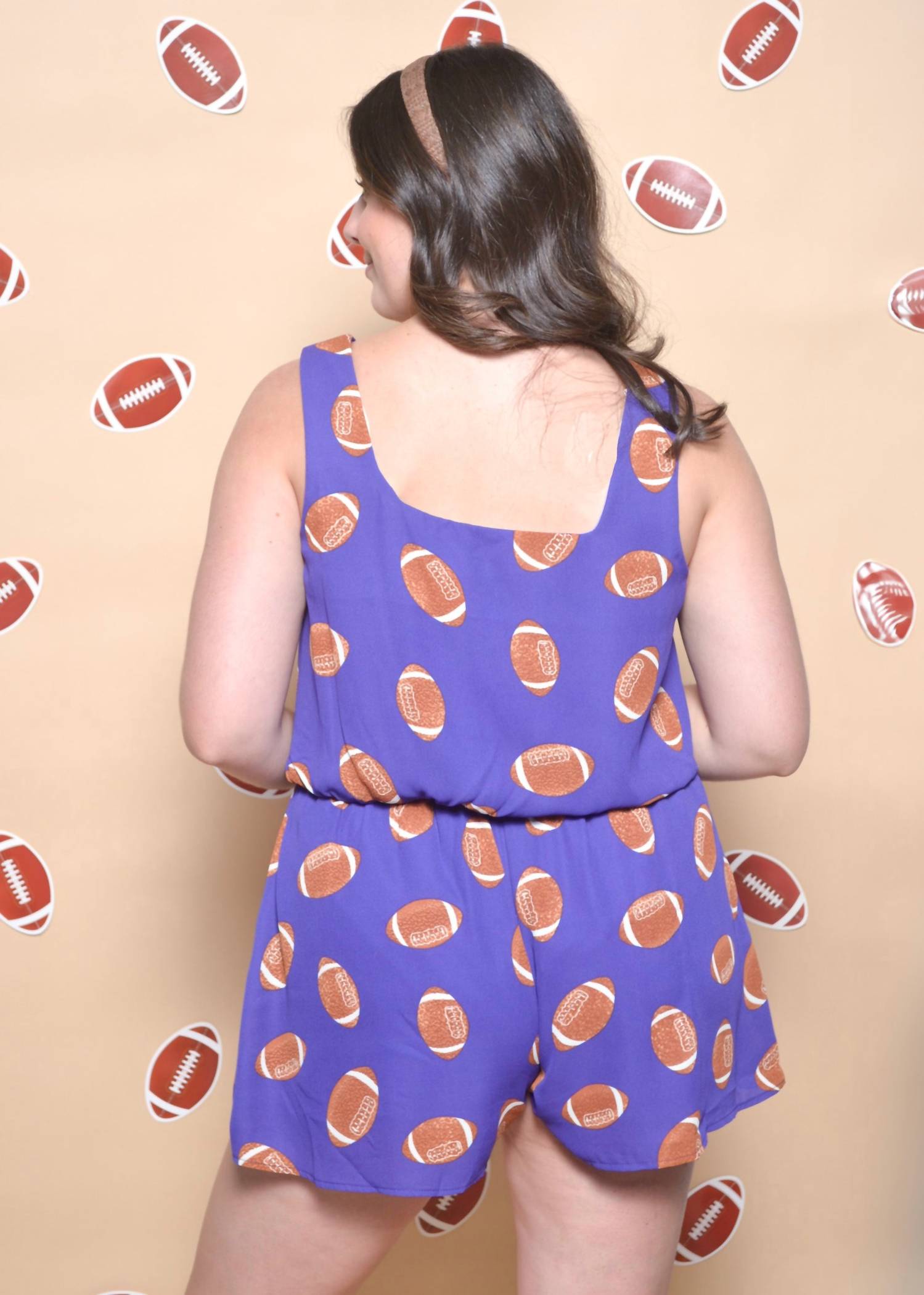 Adrienne - Football Print Vneck Romper