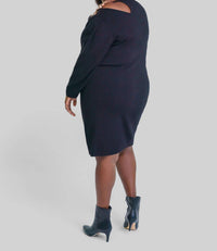 Donna Morgan - Long Sleeve Mini Sweater Dress - Plus