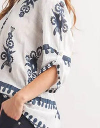 Papillon - Boho Printed Henley Top