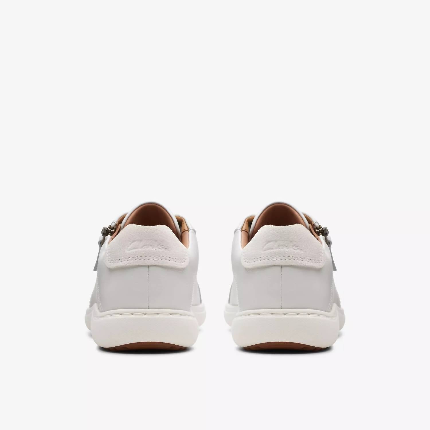 Clarks Women's Nalle Lace Sneakers in white leather - women's sneaker - view 5
