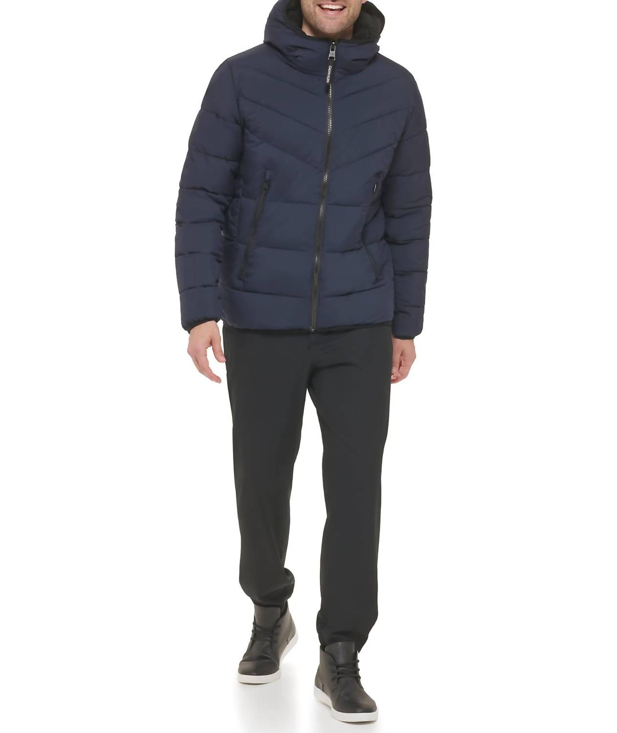 Calvin Klein - Chevron Sherpa Lined Hood Jacket