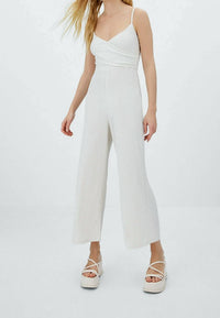 Stradivarius - Wrap-style Pleated Bodice Romper