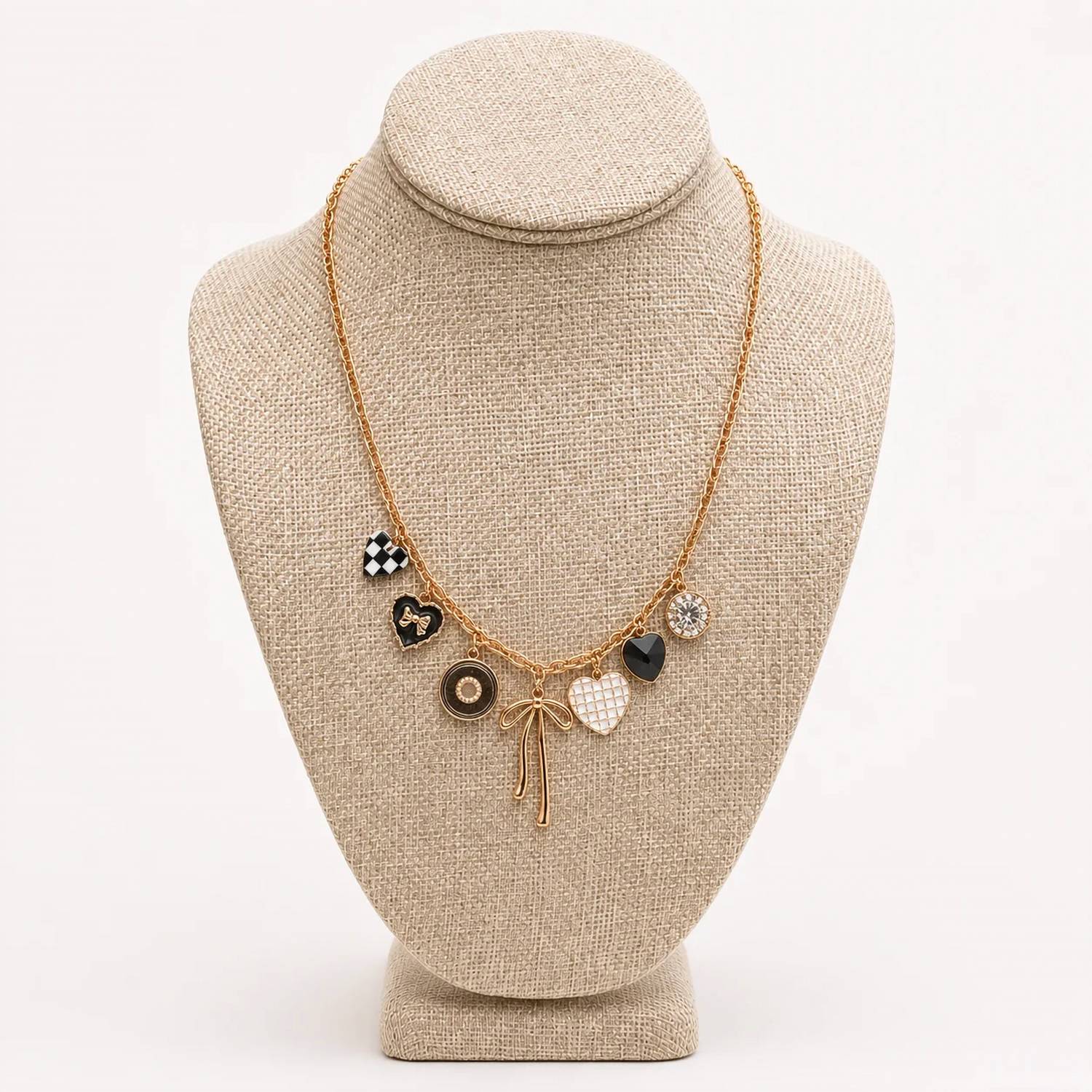 Josslyn By Wall To Wall - Women's Bow Heart Charm Necklace