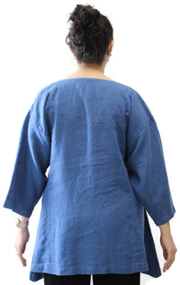 Mosaic - Scoop Neck Button Linen Top