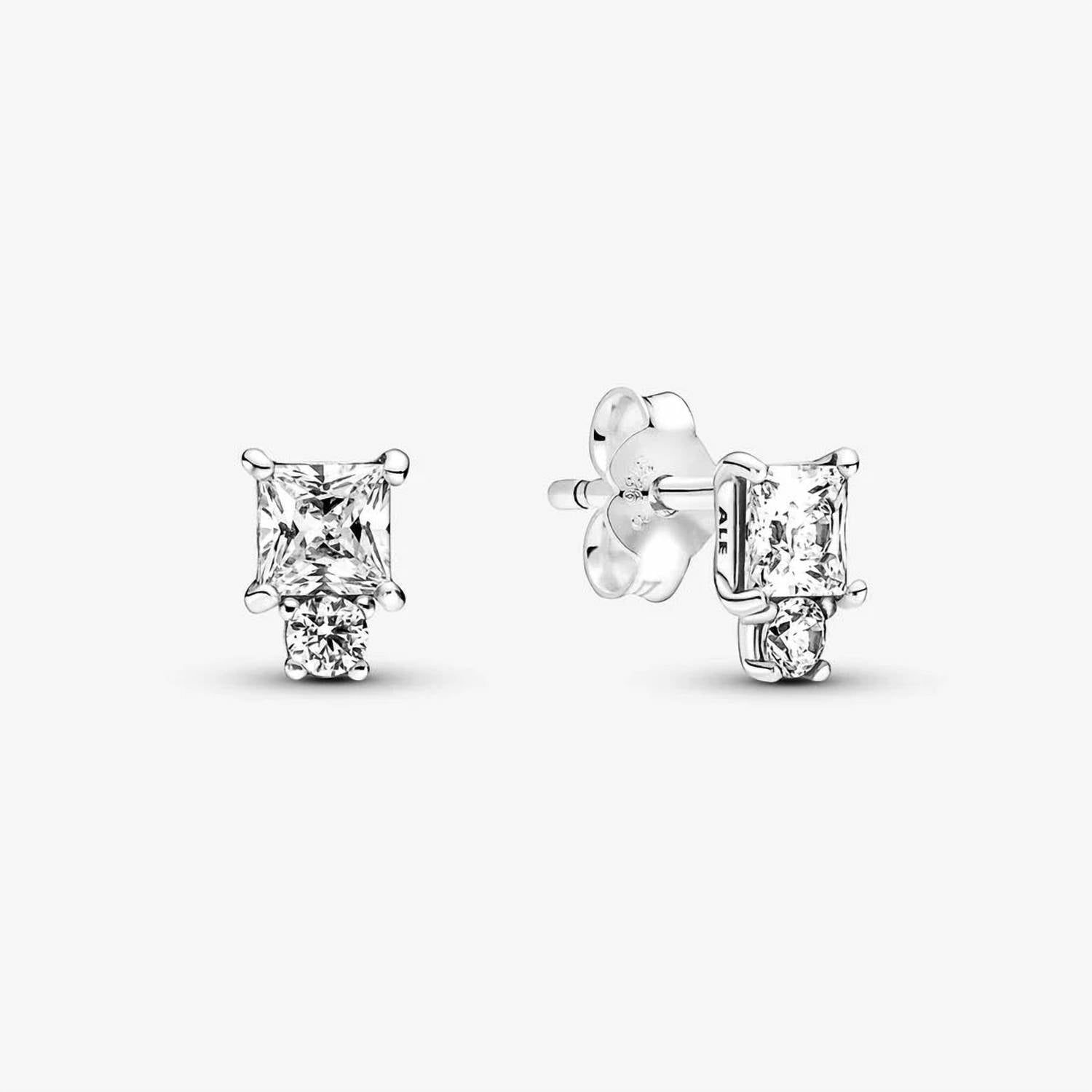 Pandora - Sparkling Round And Square Earrings