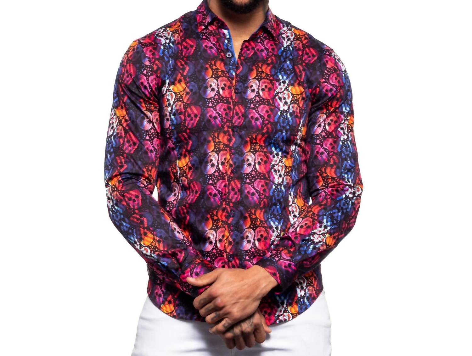Eight X - Floating Skulls Button Down Shirt