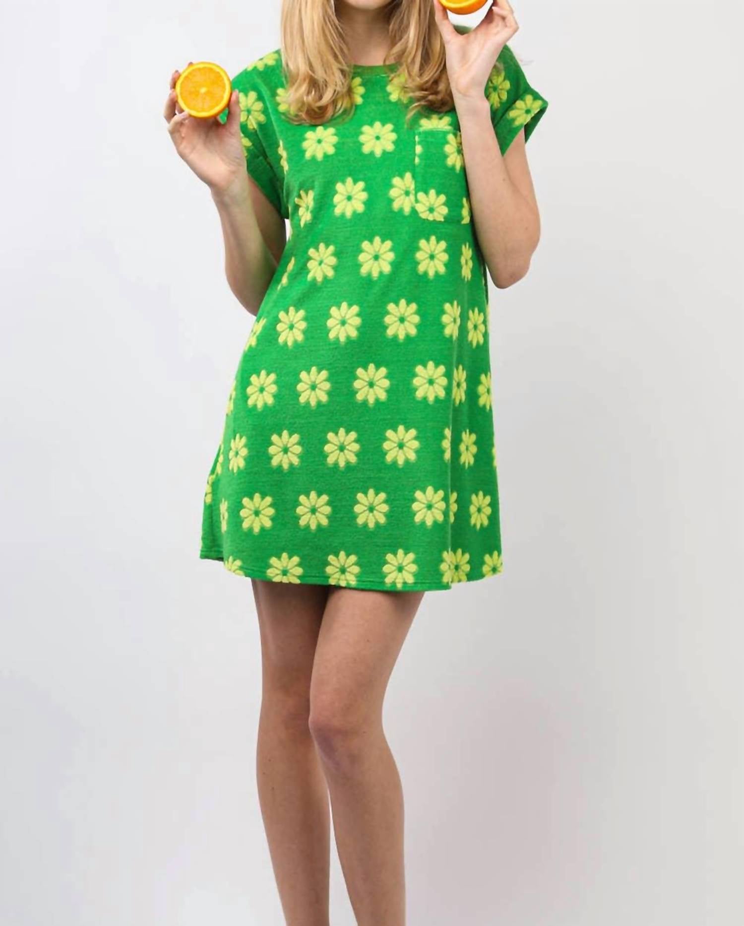Very J - Floral French Terry Knit Mini Dress