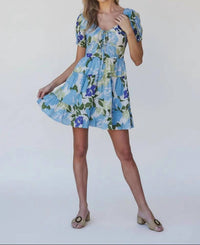 Sugarlips - Khloey Floral Tiered Smocked Back Mini Dress