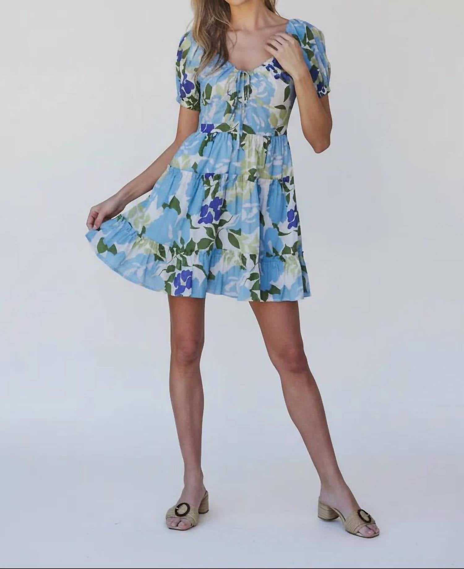Sugarlips - Khloey Floral Tiered Smocked Back Mini Dress