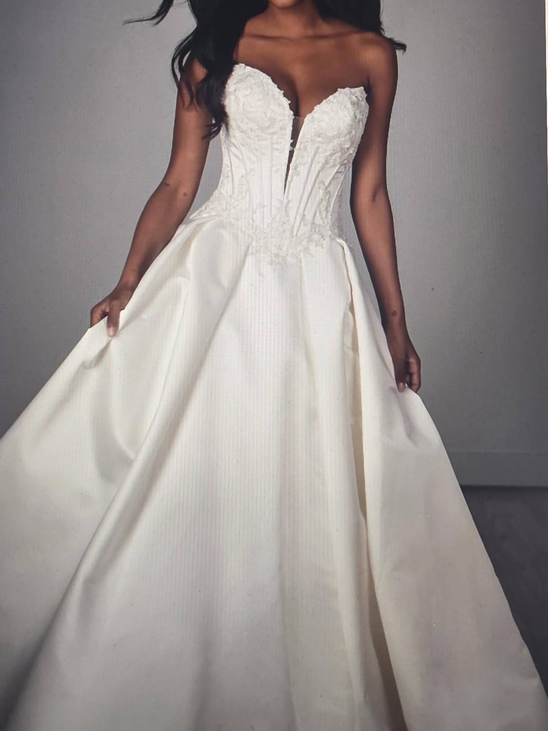 Stella York - Strapless Satin A-Line Wedding Dress