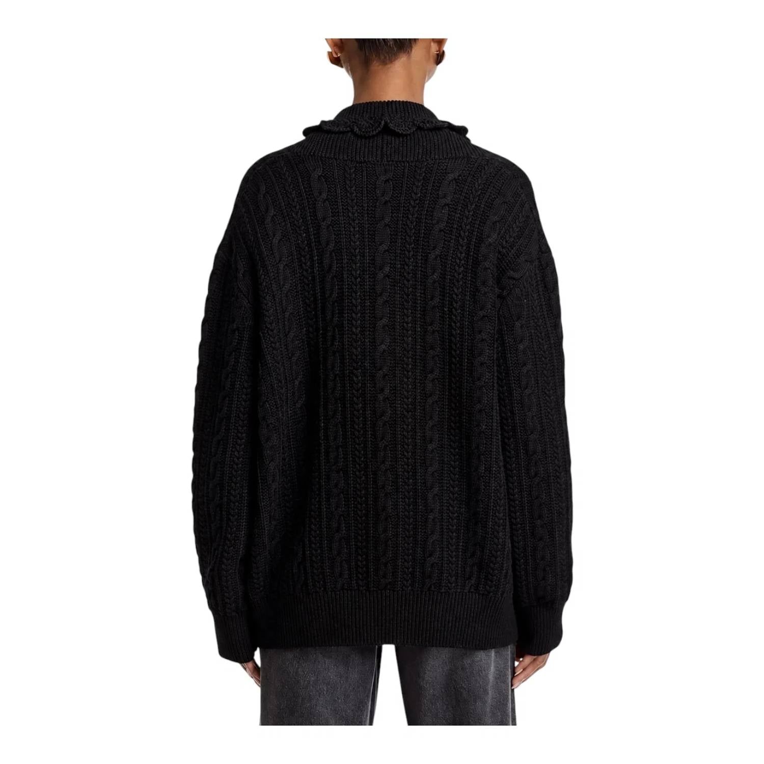 Sea - Mariella Merino Wool Cable Knit Cardigan Sweater