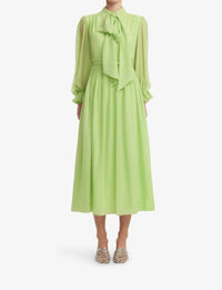 Leo Lin - CASSIE TIE NECK MIDI DRESS