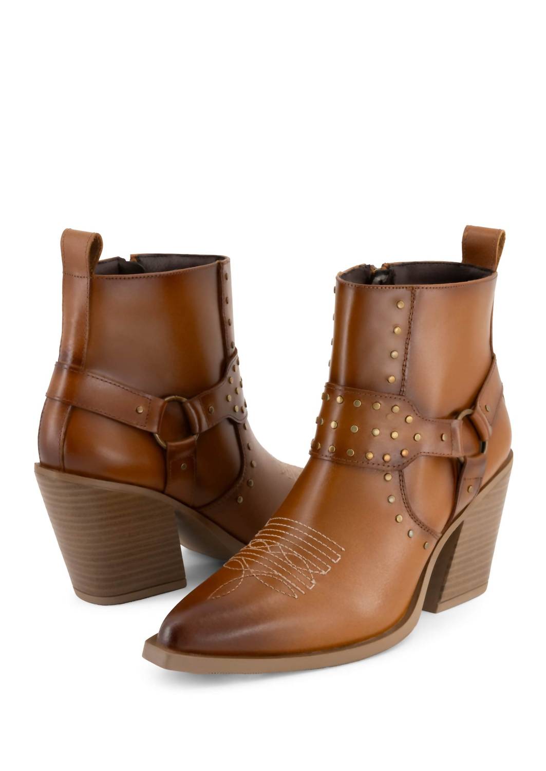 Forastero Women's Leather Ankle Boots in light brown - women's shoe - alternate view