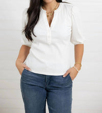 Fate + Fortune - Button Front Ribbed Top