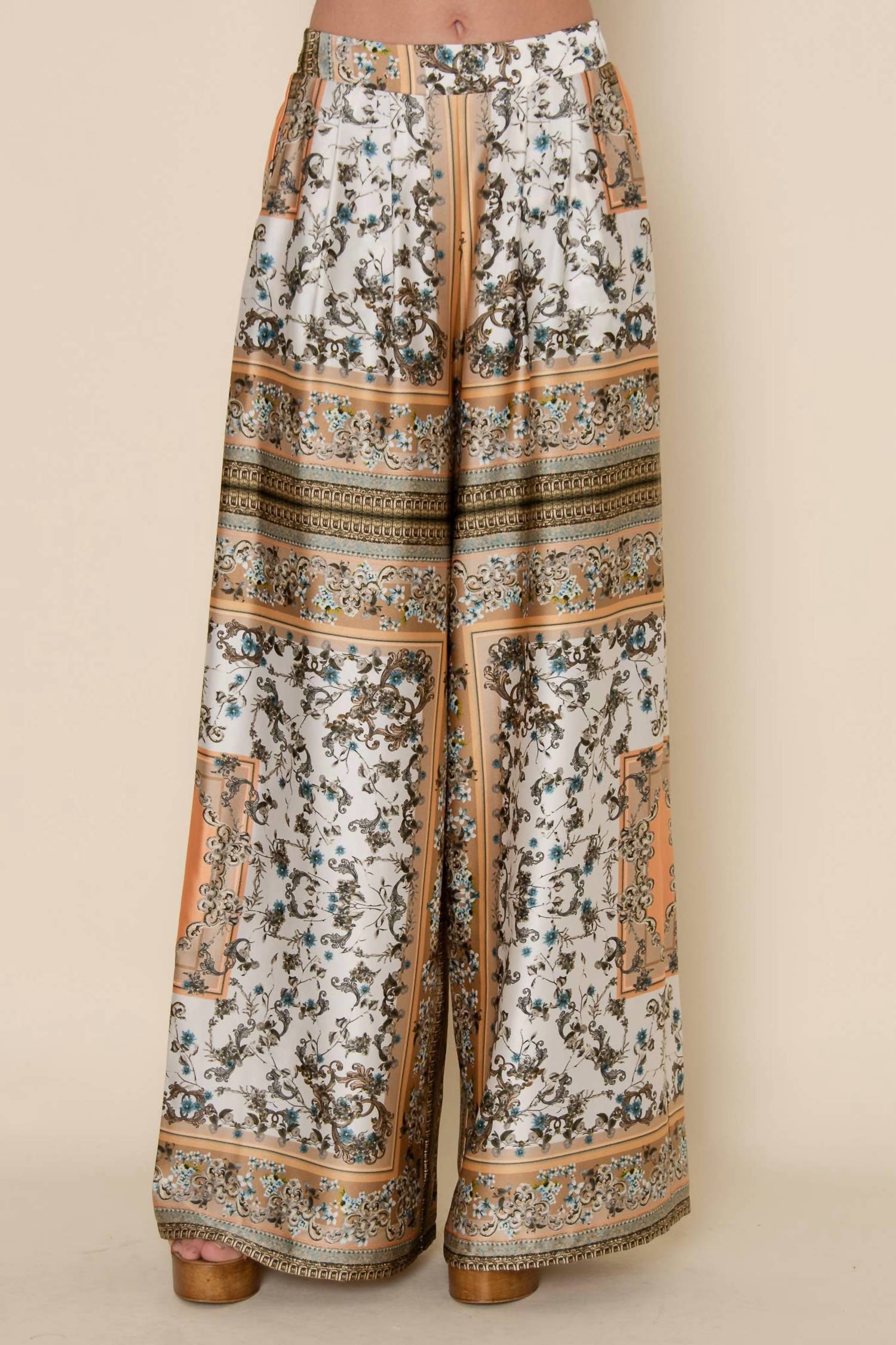 Fore Collection - Vintage Print Palazzo Pants