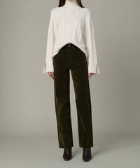 Joe's Jeans The Margot Straight Flocked Jeans in olive - women's jeans