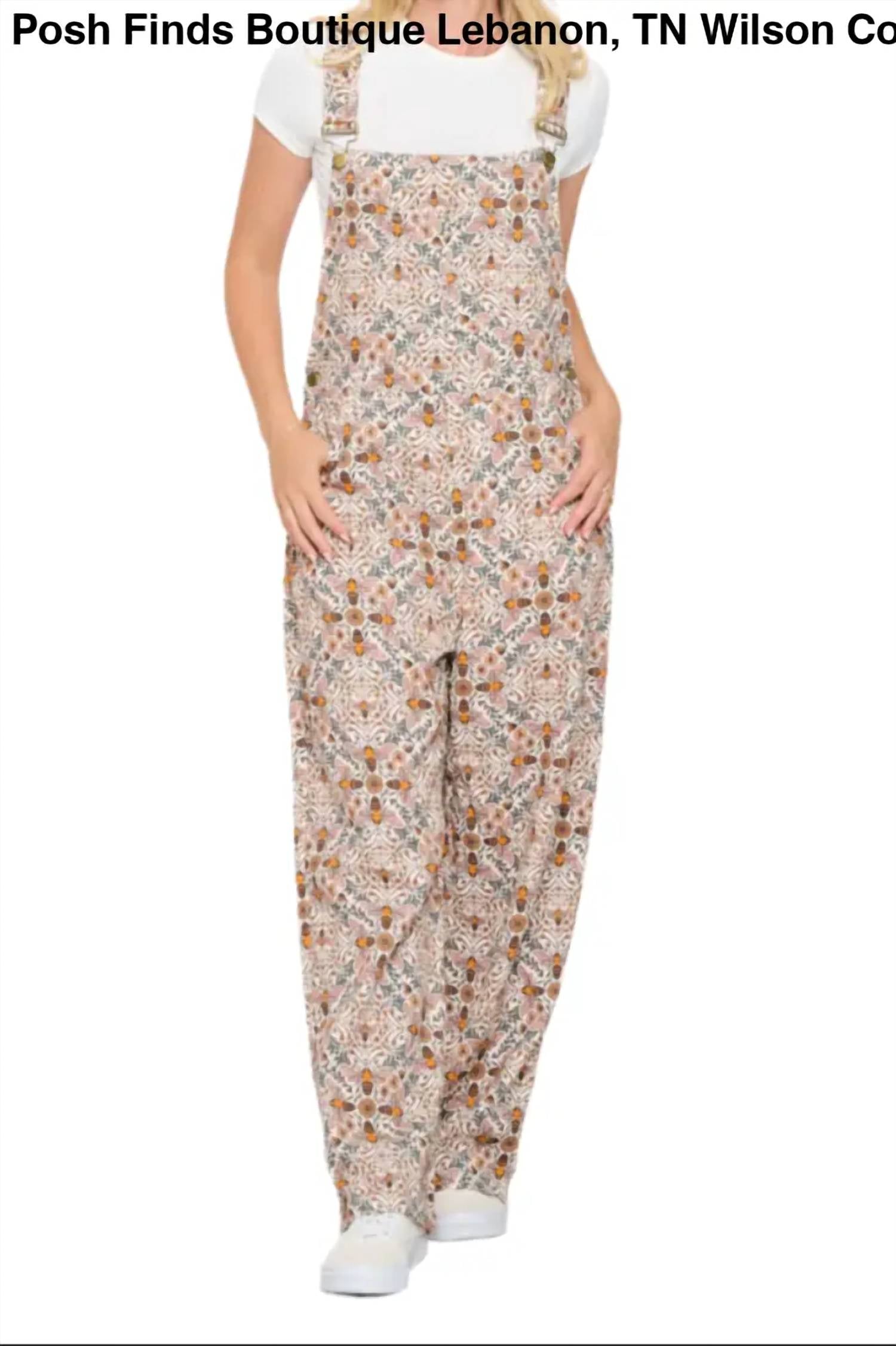 Sm Wardrobe - Women's Bee Floral Print Overall