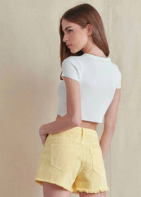 Kancan - High Rise Fray Hem Shorts