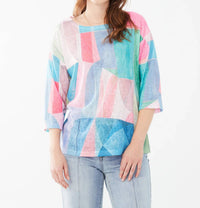 Fdj - Twila Three Quarter Sleeve Drop Shoulder Jersey Top