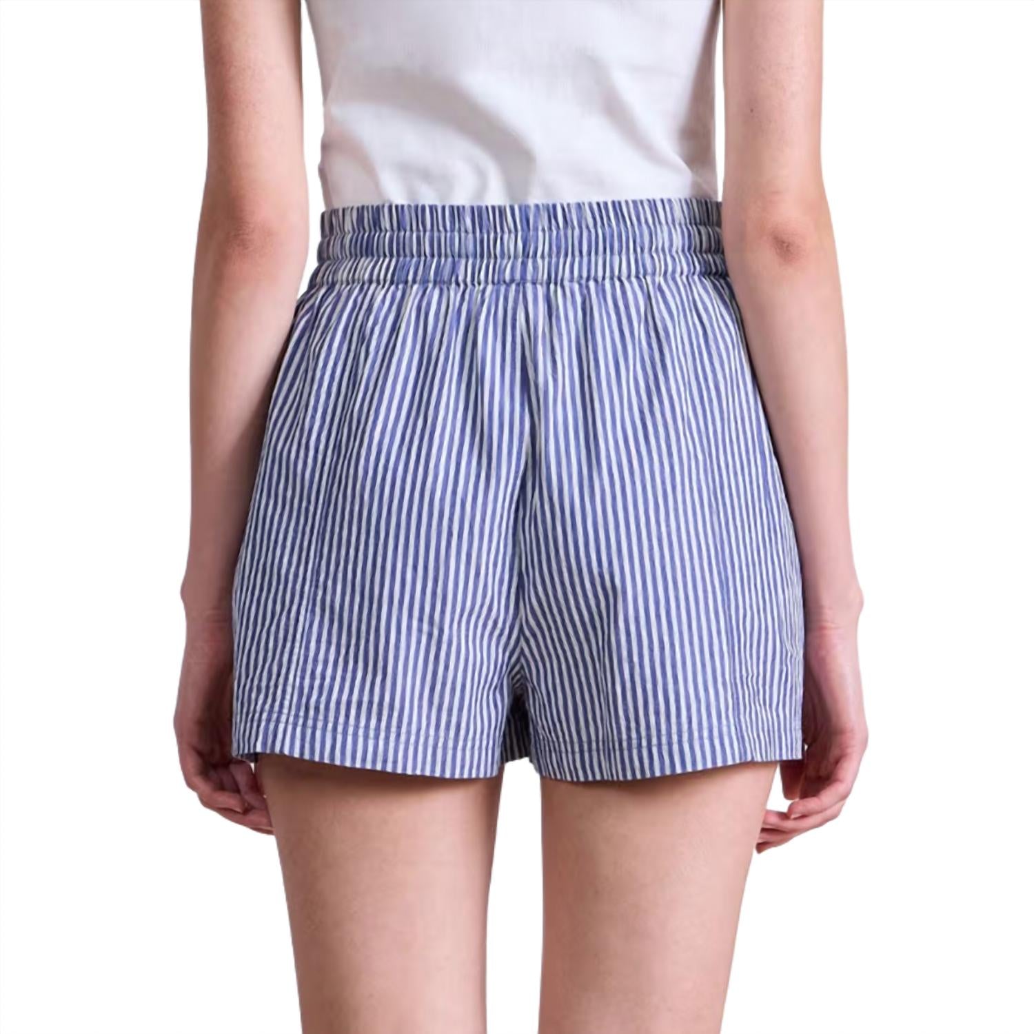 APIECE APART Women's Surf Short in skinny stripes - women's shorts - detail view