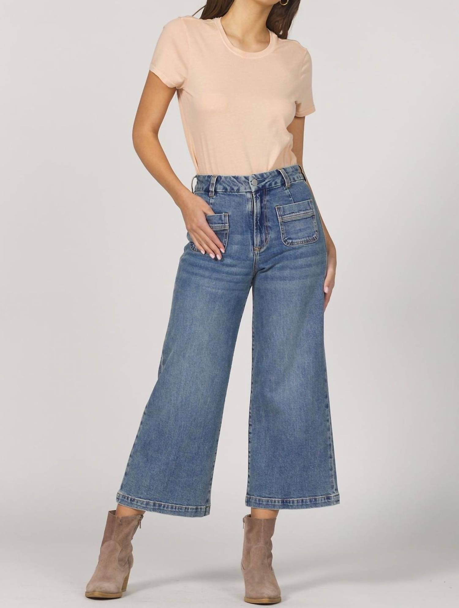 Dear John Denim - Audrey Cropped Wide Leg With Pocket Detail
