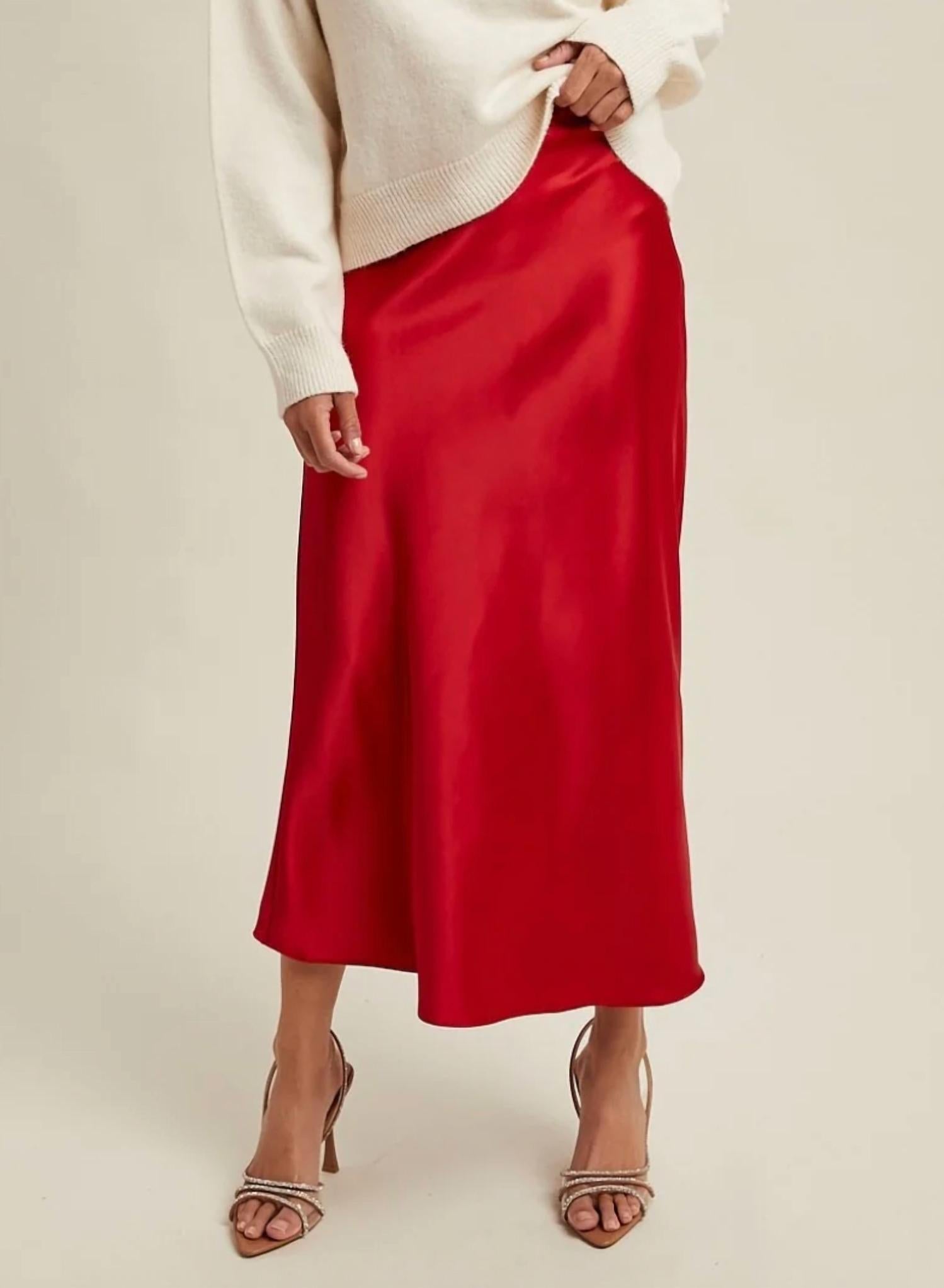 Wishlist - Satin Midi Skirt