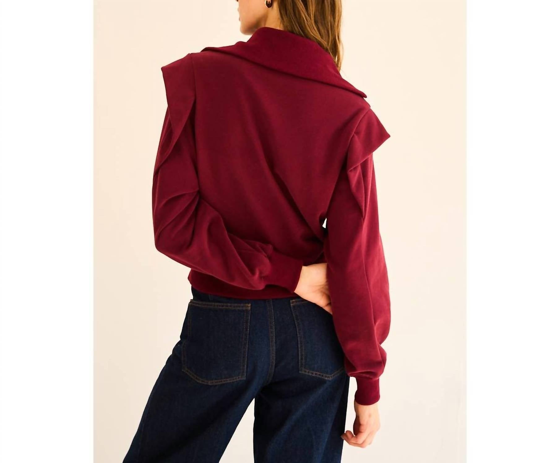 The Greii - Mar Zip-Up Ruffled Sweatshirt