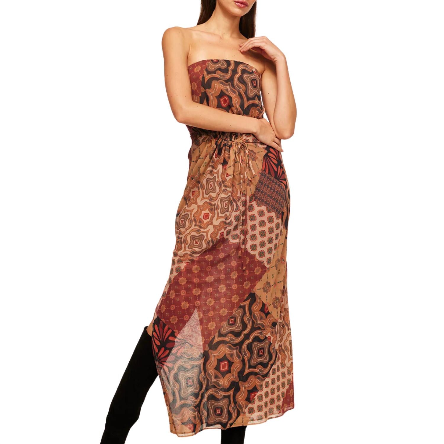 Misa Los Angeles Mariah Dress in surreal patchwork chiffon in chiffon - women's dress