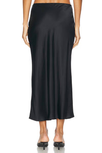 SABLYN Miranda Scallop Trim Bias Cut Pull On Midi Skirt in black - women's skirt - alternate view