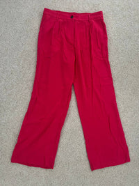 SKIES ARE BLUE Women's Stella Linen Wide Leg Trouser in cherry - women's pants