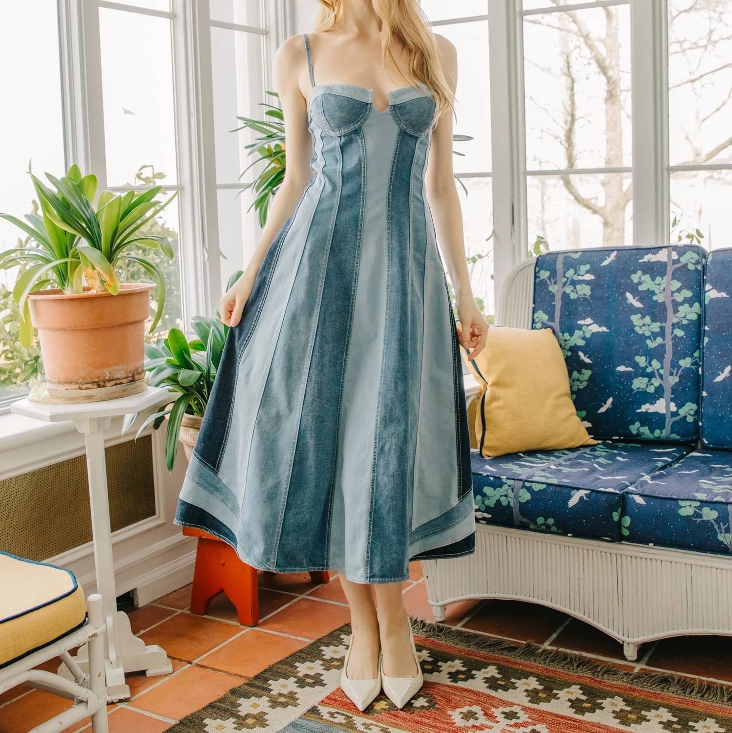 Love The Label - Mackenzie Paneled Denim Dress