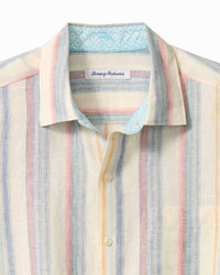 TOMMY BAHAMA Las Mantas Stripe Linen Shirt in sandstone - men's shirt - view 4