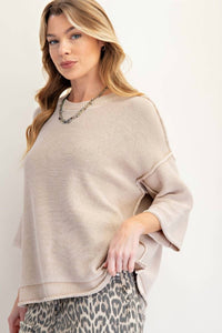 Easel - Holly Short Sleeve Sweater Top