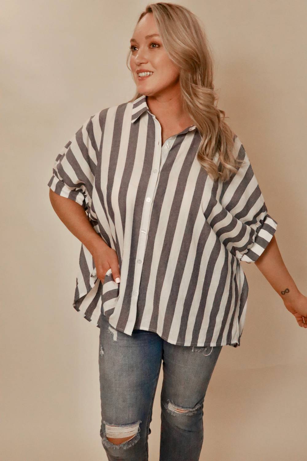 Day + Moon - Nautilus Button Down Top