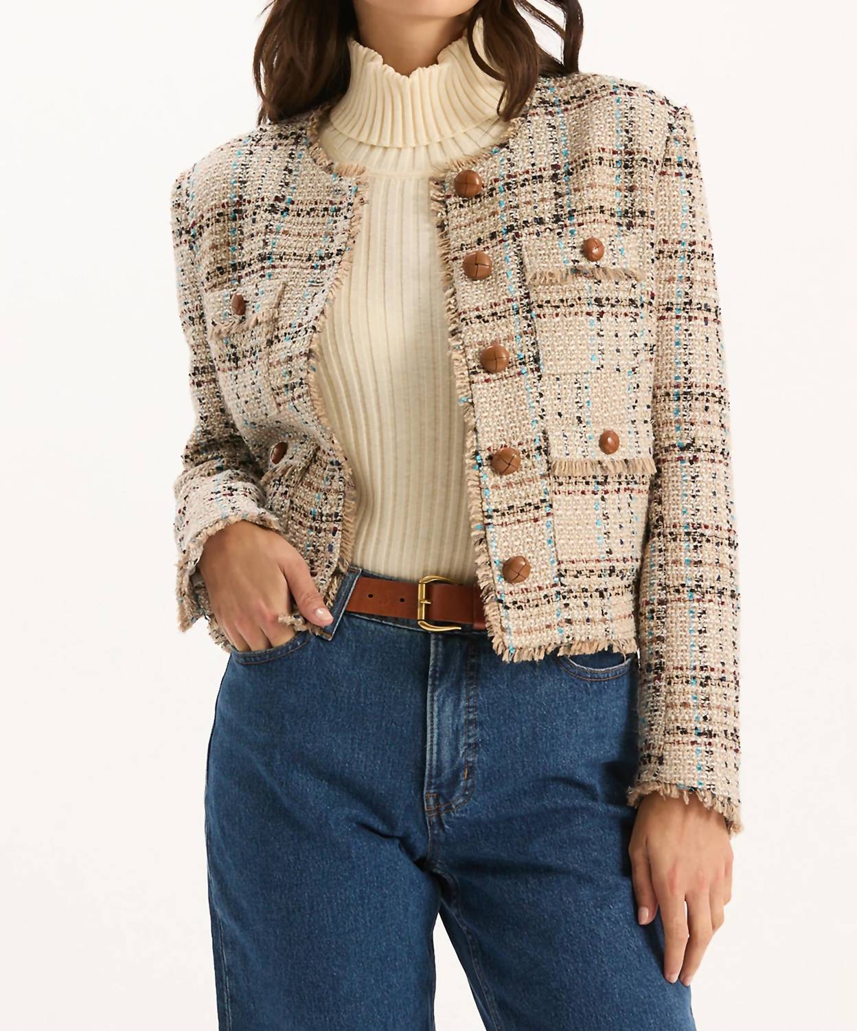 Tyler Boe Boucle Jacket in multi - women's jacket