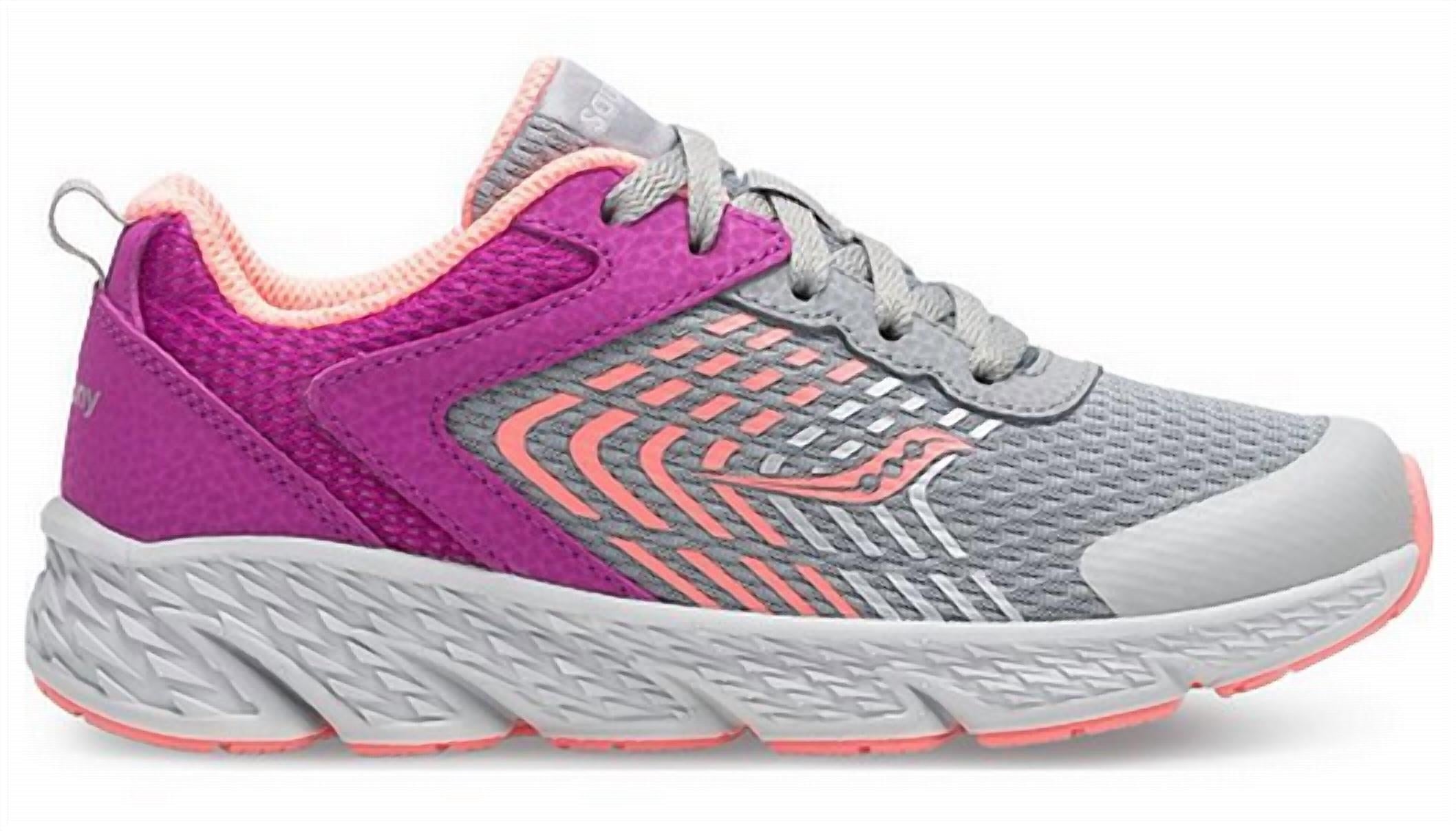 SAUCONY Kid's Wind Sneakers in purple grey - kids' sneaker - alternate view