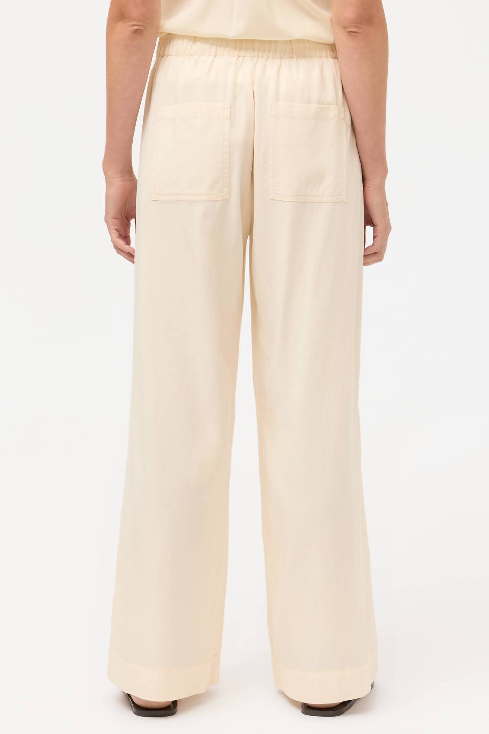 Johnny Was ELIZABETH WIDE LEG PLEAT PANT in ecru - women's pants - view 4