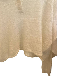 MR MITTENS Women's Camilla Cropped Polo Shirt in cream - women's shirt - alternate view