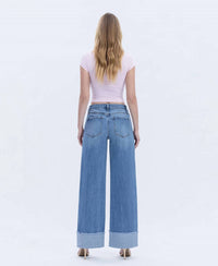Vervet By Flying Monkey - High Rise Cuffed Wide Jeans