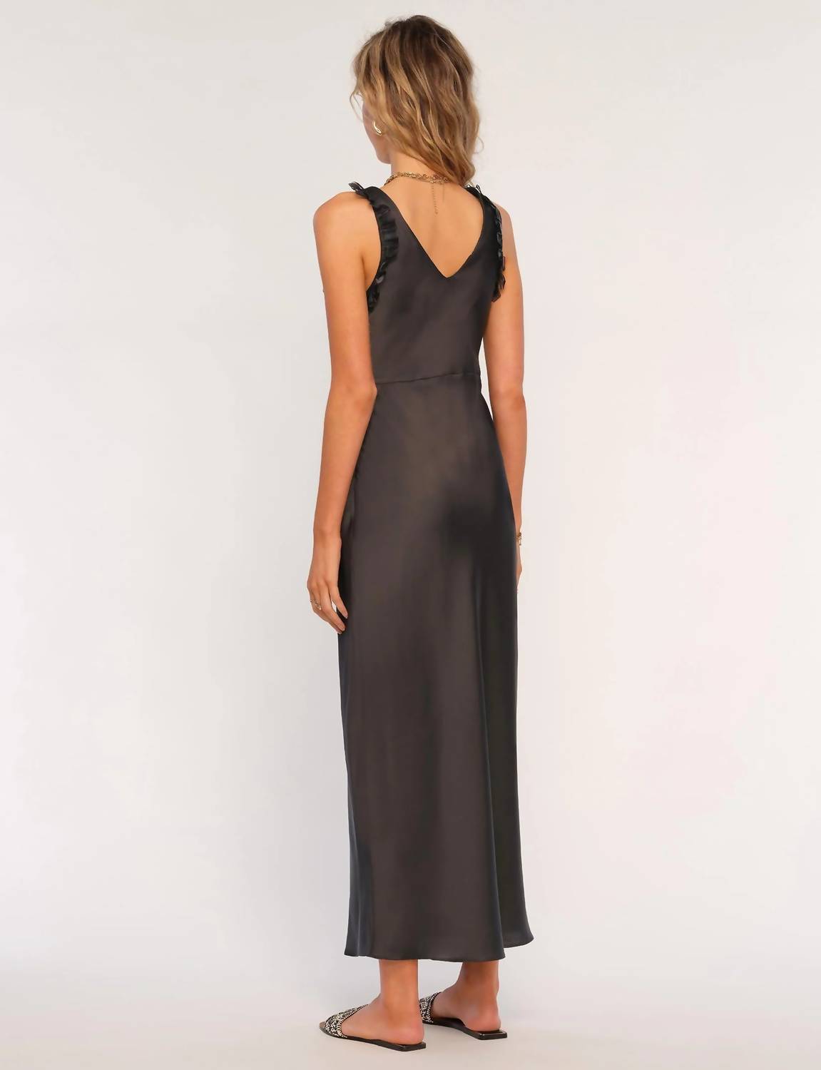 Heartloom - Arlington Ruffle Trim Silk Dress