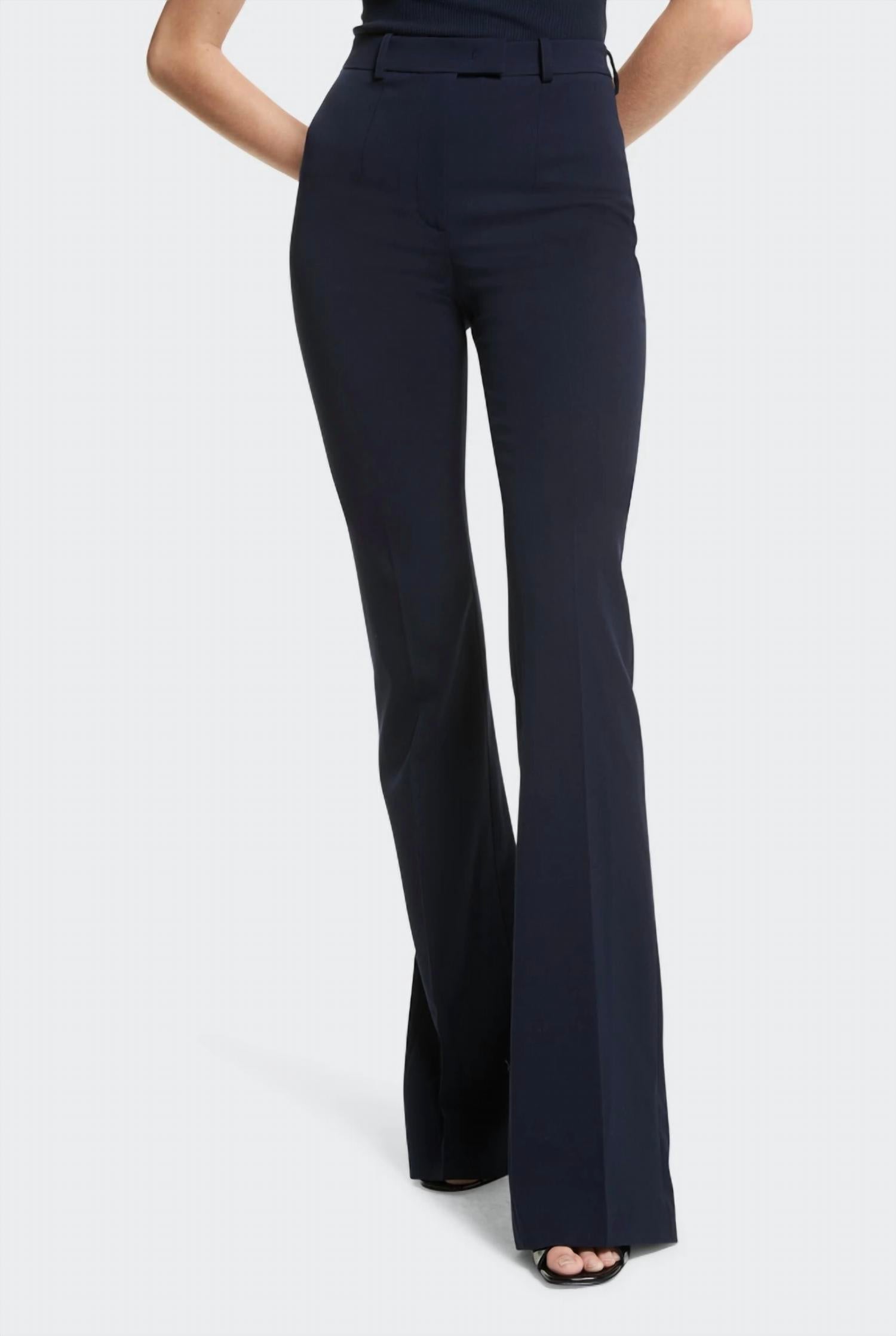 Michael Kors - Back Slit Hem Bootleg Wool Pants