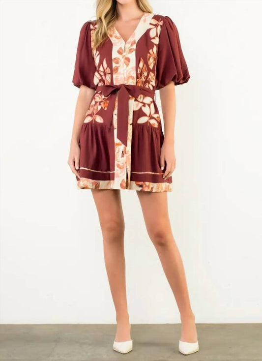 Mint - Micah Puff Sleeve Button Up Dress