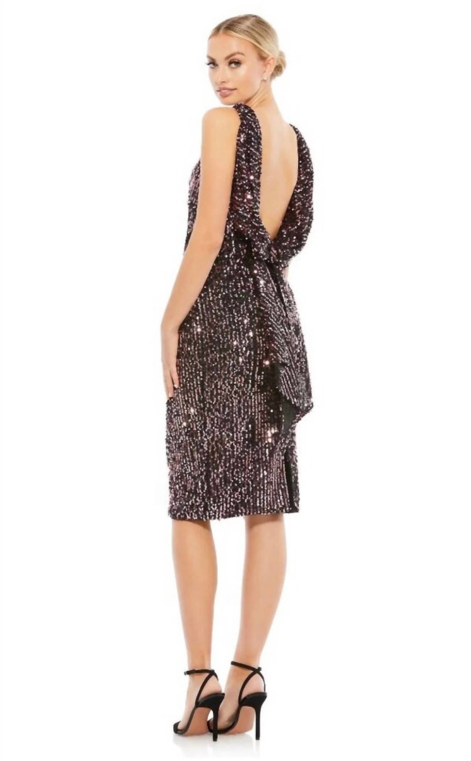 Mac Duggal - Cowl Back Sequin Dress